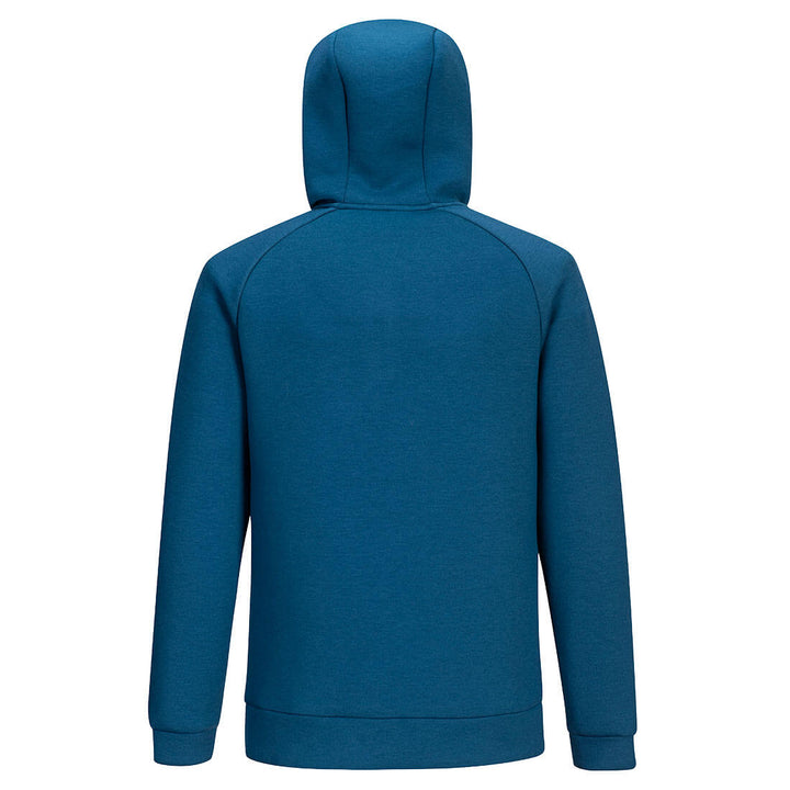 Back View of DX4 Quarter Zip Hoodie DX467 in Metro Blue