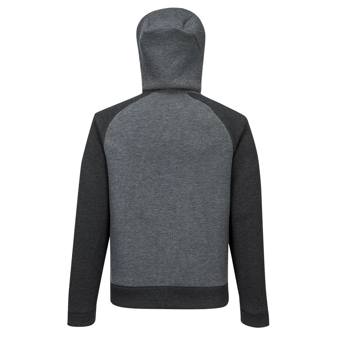 Back View of DX4 Zipped Hoodie DX472 in Metal Grey