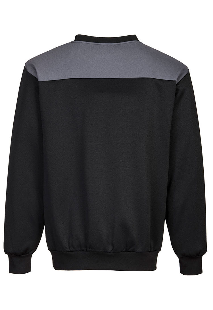 Back View of PW2 Sweatshirt PW273 in Black/Zoom Grey